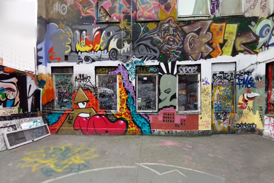 Brenneriveien i Oslo, rampete gate full av kreativitet.