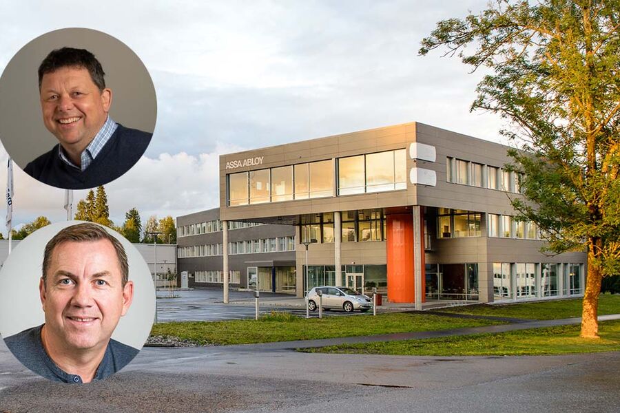 Helge Lefstad Solem (øverst) og Erik Wikeby i Assa Abloy mener at bransjen fortsatt ikke er helt moden og at man ikke i tilstrekkelig grad ser betydningen av hva et helhetlig digitalt dørmiljø gir av merverdi og bærekraft.