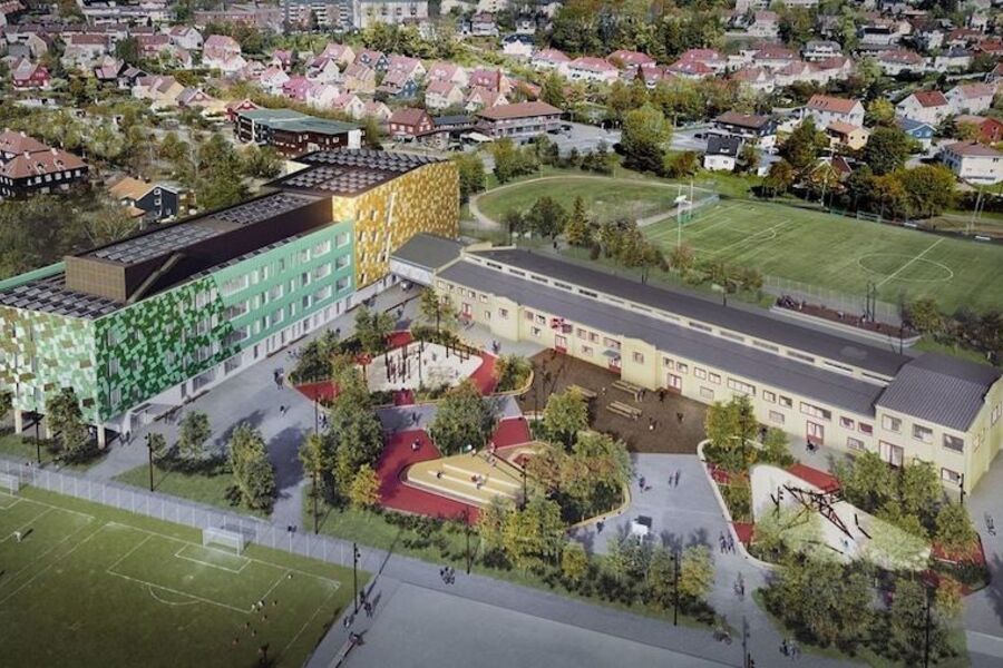 Oversikt over Voldsløkka-prosjektet. Illustrasjon: Spinn Arkitekter AS & Kontur Arkitekter AS