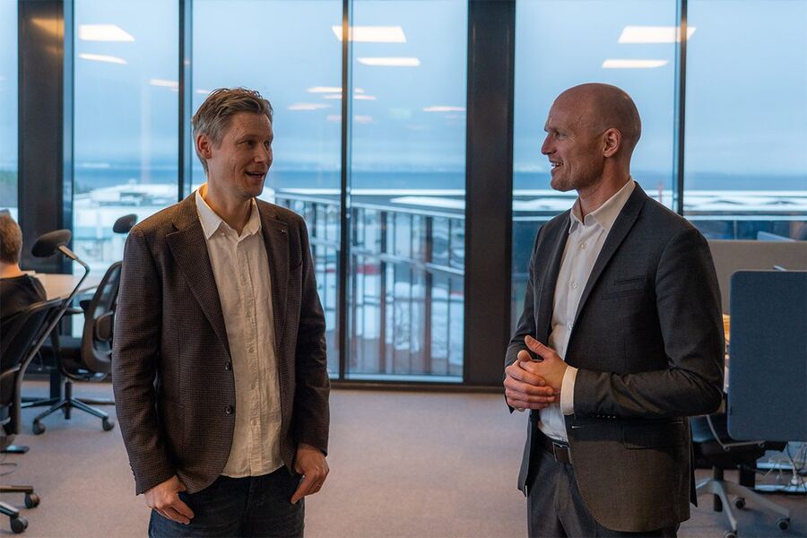 Kyrre Isaksen, Adm. direktør, Kyrre Isaksen, Piscada, og Rune Hardersen, Adm.direktør i GK Norge. 