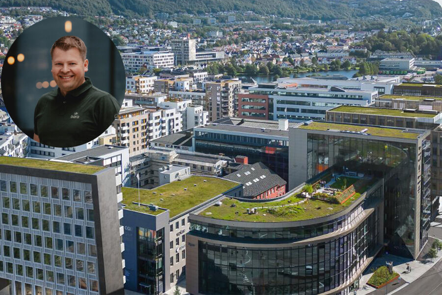 - Vår ambisjon å utvikle bygg og steder som begeistrer, til glede for både leietakere, nærmiljø og byen for øvrig. Med fokus på god arkitektur og design, kvalitet og varige materialer skal vi bidra til bærekraftig bygg og byutviklingr, sier Christer W. Nilsen, teknisk sjef i Bara Eiendom. Bildet viser Kronstadparken i Bergen som har vært et stort prosjekt for Bara Eiendom.