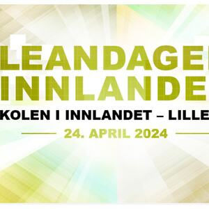 bilde i gult og grønt der Leandagen Innlandet er skrevet med store bokstaver