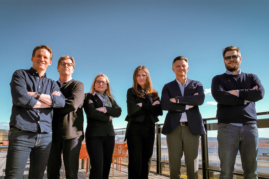 Fra venstre: Herman Hagelsteen (styremedlem), Øyvind Neslein (styremedlem), Bente Ulvøy (daglig leder), Elise Sendstad (styreleder), Trond Aslaksen (styremedlem), Gaute Grønmo (styremedlem)