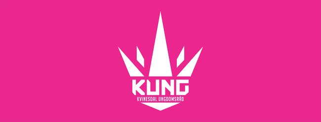 Kung logo rosa og hvit