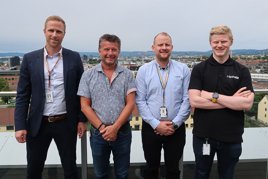 På bildet ser vi, Dag Vidar Kvernbråten (Bravida), Håvard Jakobsen (Oslobygg KF), Espen Granås (Bravida), Jørund Bråten (Bravida)