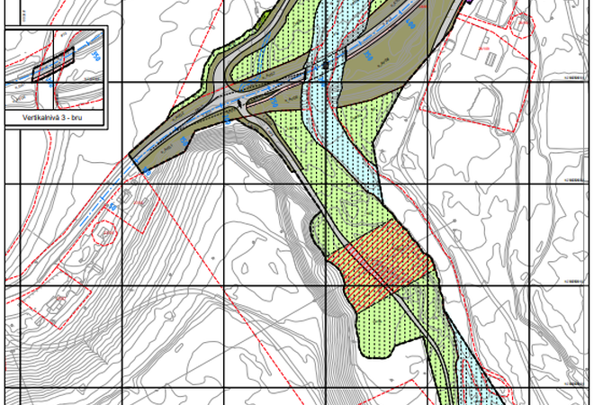 Plankart E6 Badderen Bru nybygg