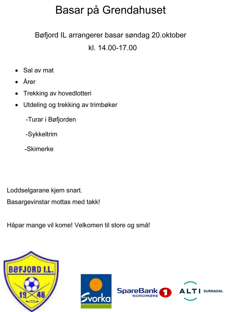 Bøfjord il basar sponsorar