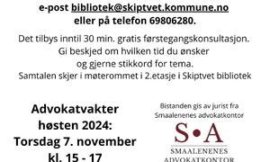 Plakat for advokatvakt høsten 2024