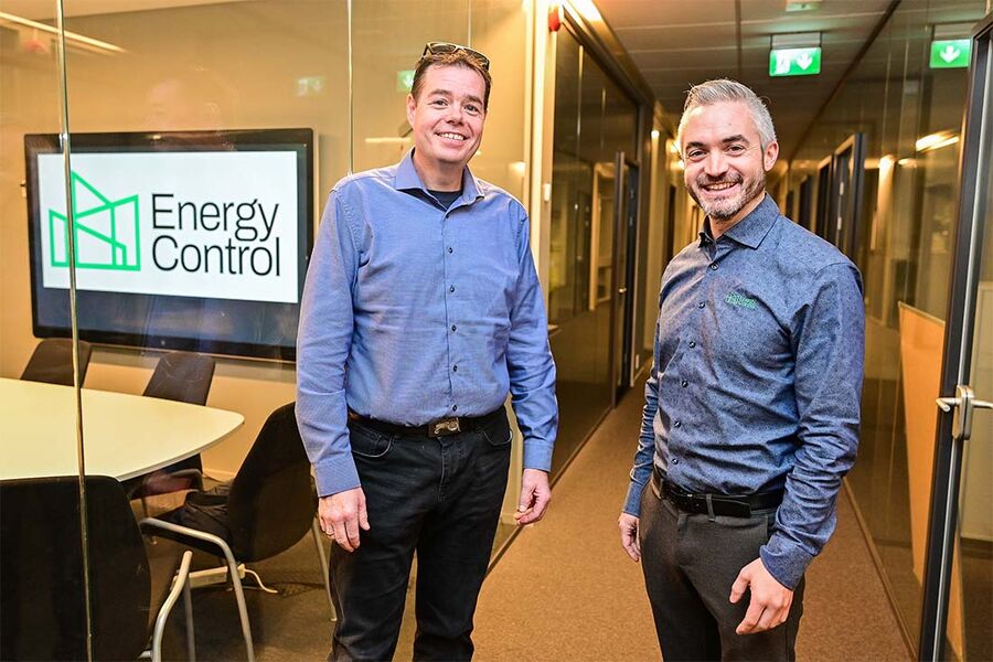 To energiske typer. Fagansvarlig for FDVU & Proptech hos Statens Vegvesen, Martin H. Sæther (t.v.) sammen med Tommy Hagenes i Energy Control