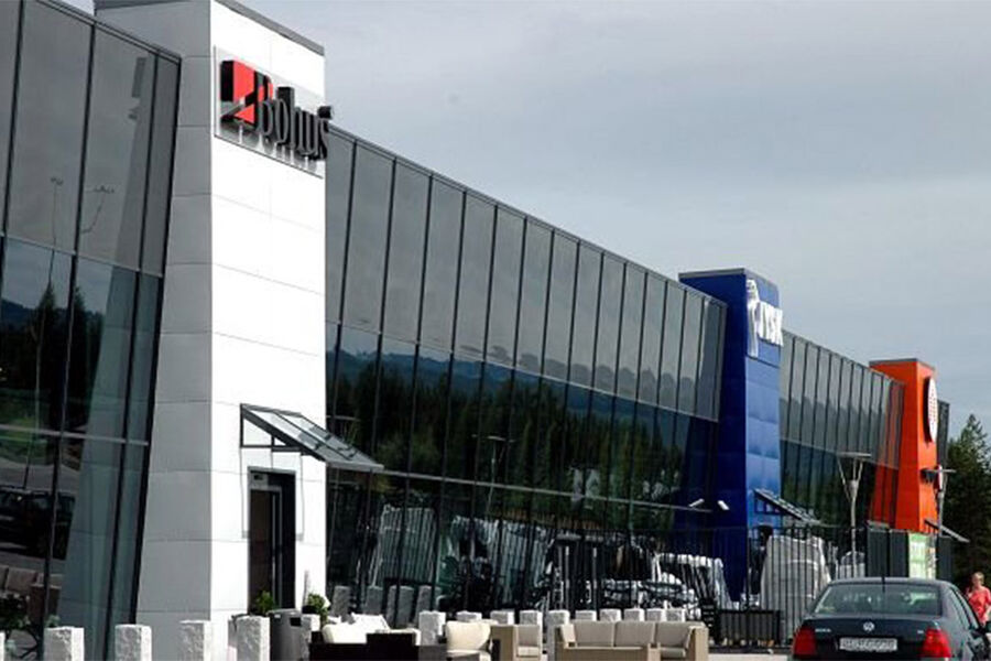 Næringslokalene til Jysk, Bohus og Byggmax på Elverum. Foto Merete N. Netteland.