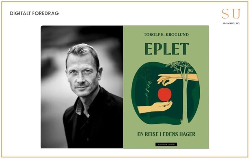 bilde av Torolf E. Kroglund og boka Historien om eplet