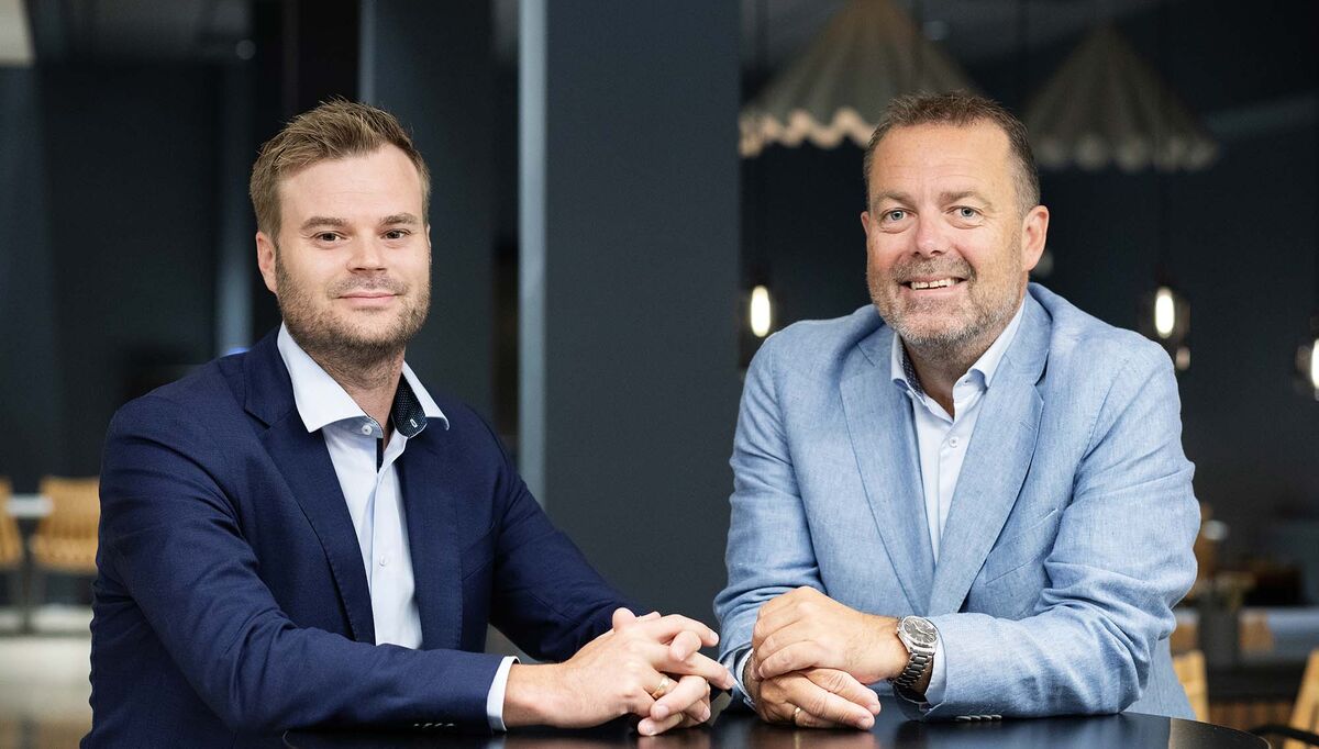 Erik Åbyholm, daglig leder (t.v) og markedsansvarlig Bård Sterk-Hansen i Green Norway AS. Foto: Charlotte Sverdrup.