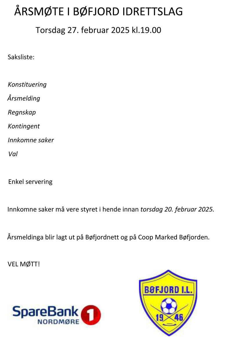 Innkalling årsmøte 2025
