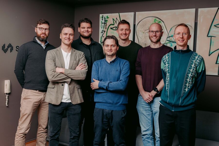 Fra venstre: Elias B. Hagen, Ole Johan A. Bjerke, Martin Bjerke, Jon Nordby, Henrik Grini, Lars Henry Berge Olsen (Norsk Regnesentral), Martin Tveten (Norsk Regnesentral). 
