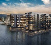 11000 m2 leiligheter i Strandkanten på prosjektet Nyholmen i Tromsø.Her har vi levert kapp og sliss løsing på listverk og utforinger i malt furu