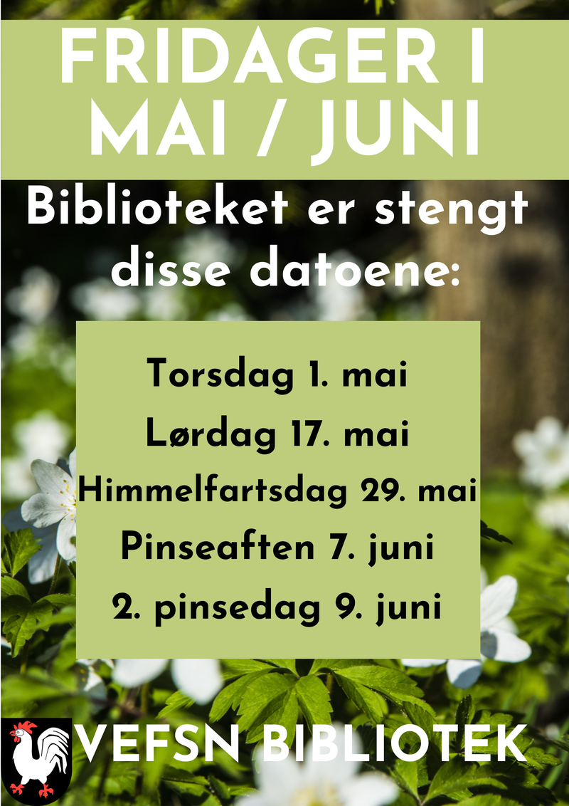 dager biblioteket er stengt i mai