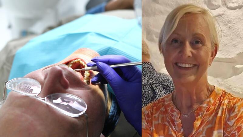 Bilde av Hilde A. Søberg og pasient hos tannlege