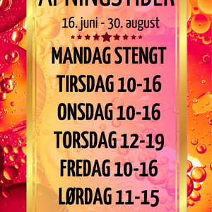 åpningstider sommer 2025