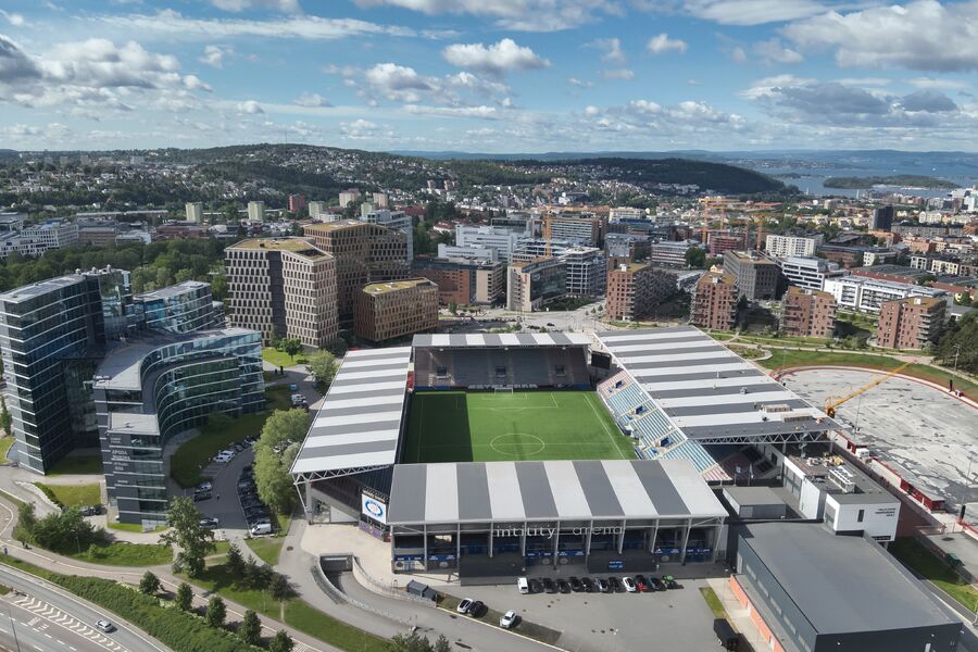 Anlegget bygges på taket av stadion i