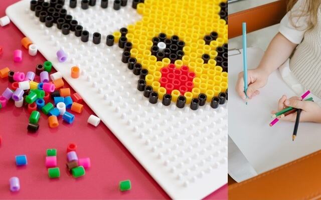 bilde av perling og jente som perler