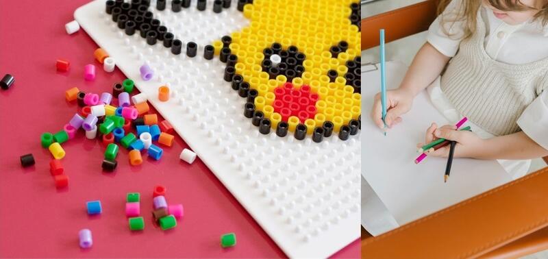 bilde av perling og jente som perler