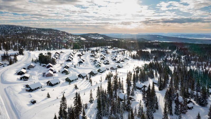 Hytteområde på Sjusjøen