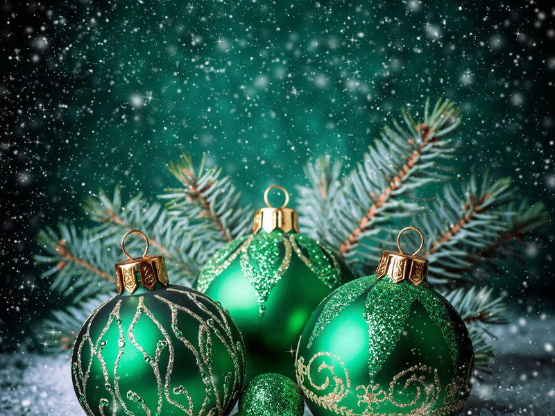 Julestemning i grønt og glitter