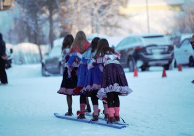 Fire på ski nieiddat