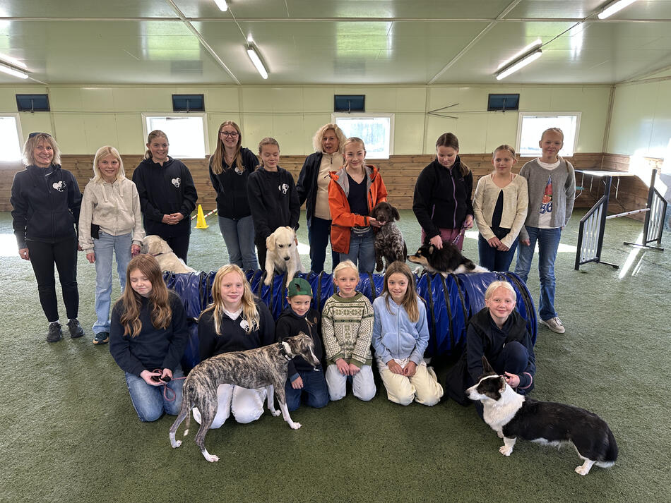 Gruppe. mennesker med hunder