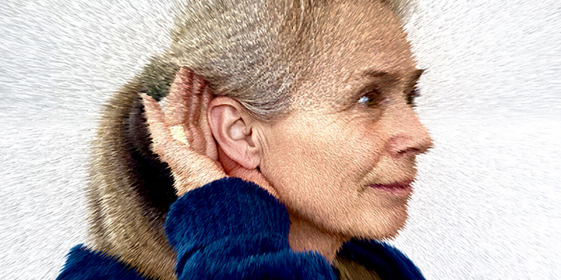 Bilde av dame fotografert fra siden med vibrerende overflate