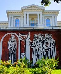 Monumental art on the Three Hills, Old Plovdiv in Bulgaria