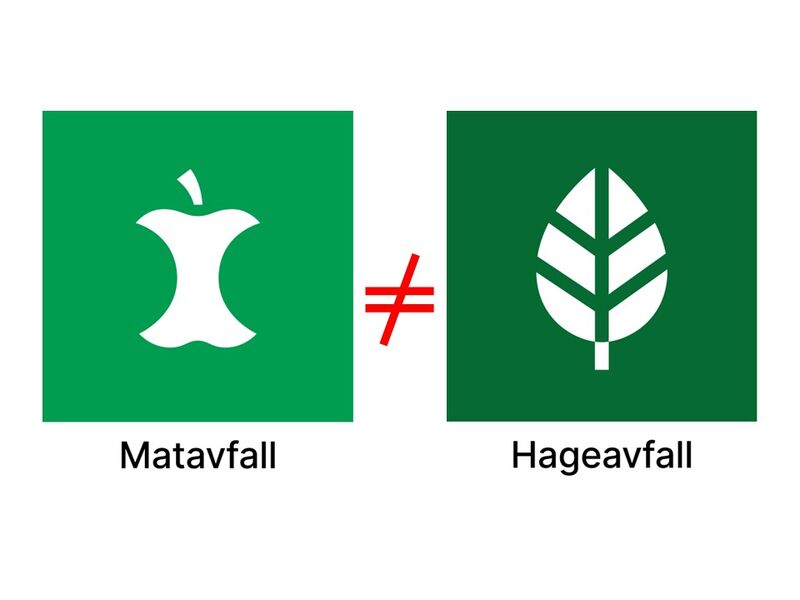 Matavfall er ikke Hageavfall, og omvendt